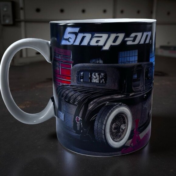 Snap-On “Rat Pack” Hot Rod Mug • Vintage Mechanic Coffee Cup • Rat Rod Garage Ar - Picture 2 of 7